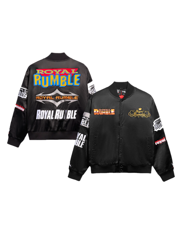 Men's Chalk Line Black Royal Rumble Historic Logos Quilted Satin Full-Snap Jacket