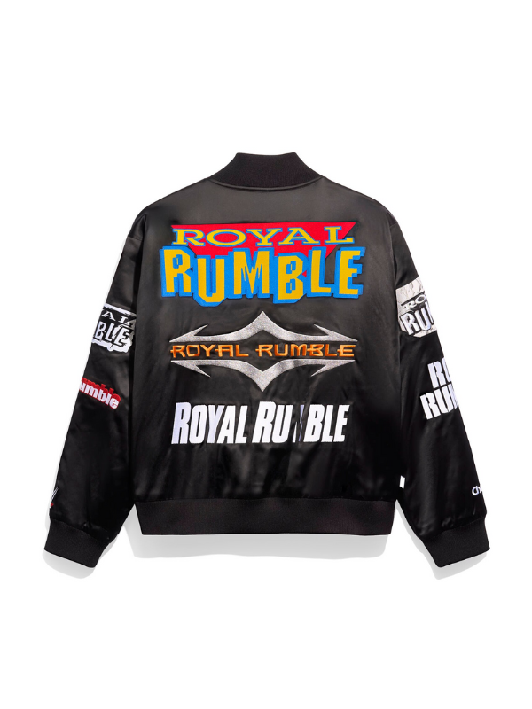 Men's Chalk Line Black Royal Rumble Historic Logos Quilted Satin Full-Snap Jacket