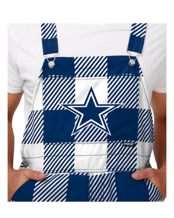 Men’s Navy Dallas Cowboys Big Logo Plaid Overall