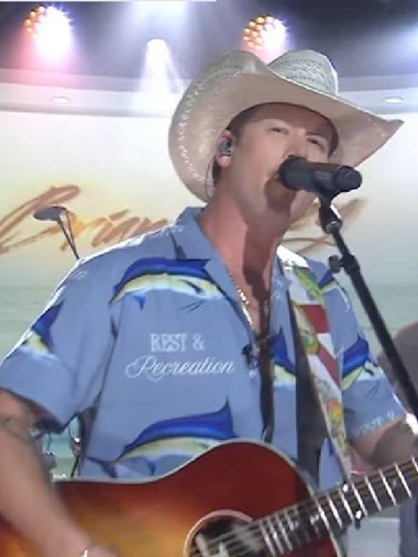 The Today Show Brian Kelley Blue Printed Shirt