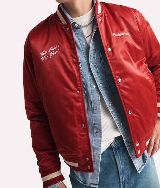Abercrombie Budweiser Varsity Bomber Jacket