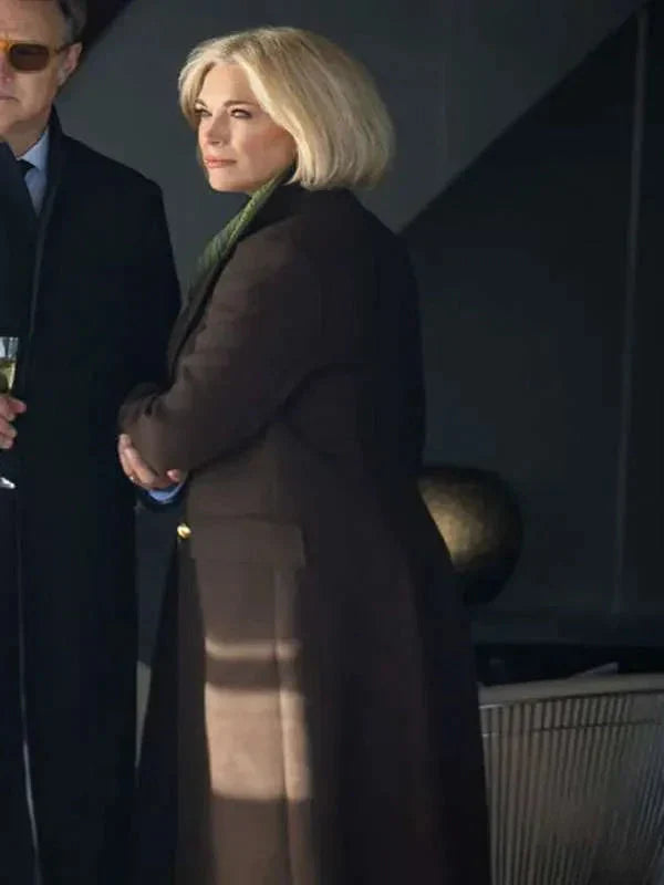 Hannah Waddingham The Woman in Cabin 10 Brown Coat