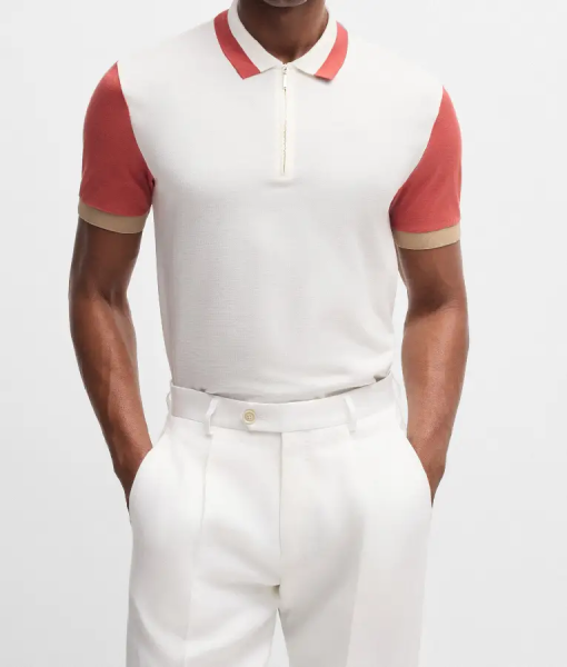 Bachelor In Paradise S10 Dale Moss Contrast Sleeve Polo Shirt