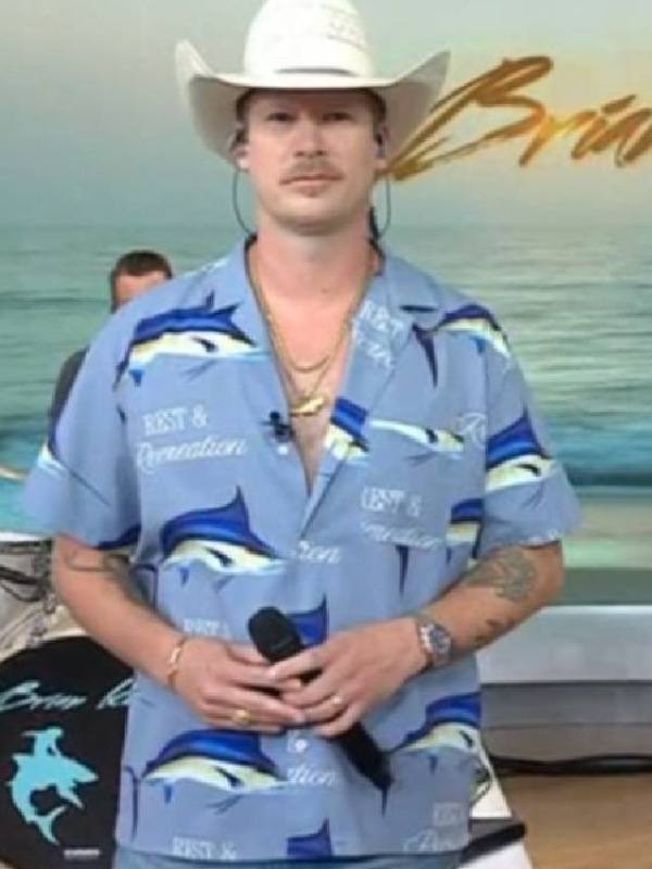 The Today Show Brian Kelley Blue Printed Shirt
