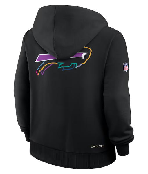 Buffalo Bills 2025 Crucial Catch Black Dri-FIT Hoodie