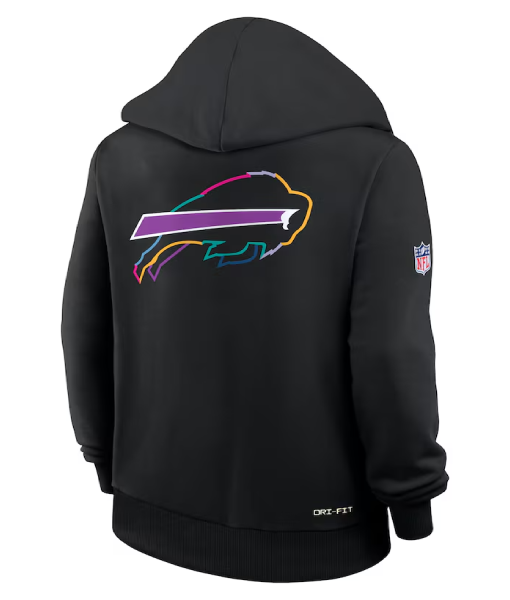 Buffalo Bills 2025 Crucial Catch Black Dri-FIT Hoodie