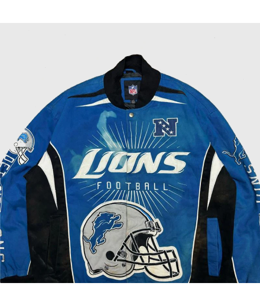 Vintage Detroit Lions Blue Racing Jacket