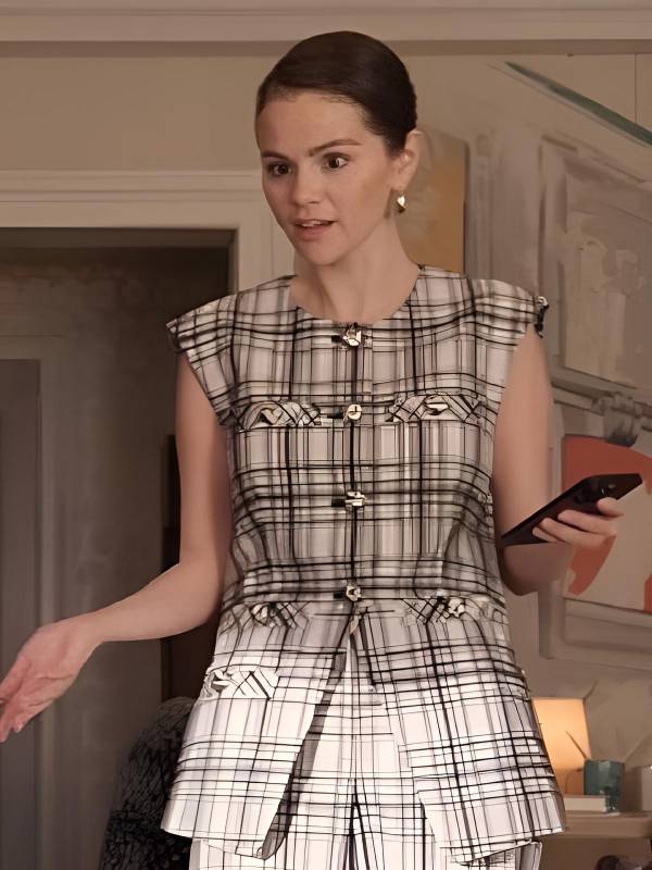 Only Murders in the Building S05 Selena Gomez Plaid Vest