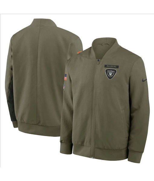 Las Vegas Raiders 2025 Salute To Service Bomber Jacket