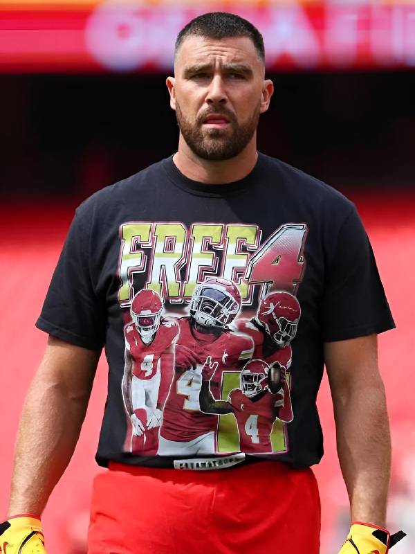 Eagles vs Chiefs Travis Kelce Black T-Shirt