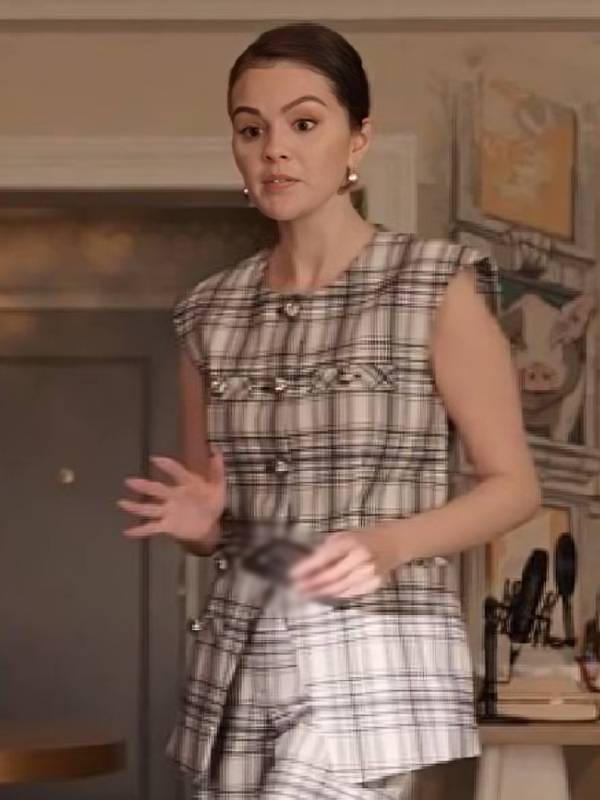 Only Murders in the Building S05 Selena Gomez Plaid Vest