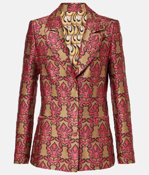 Access Daily 2025 Jane Lynch Floral Jacquard Blazer