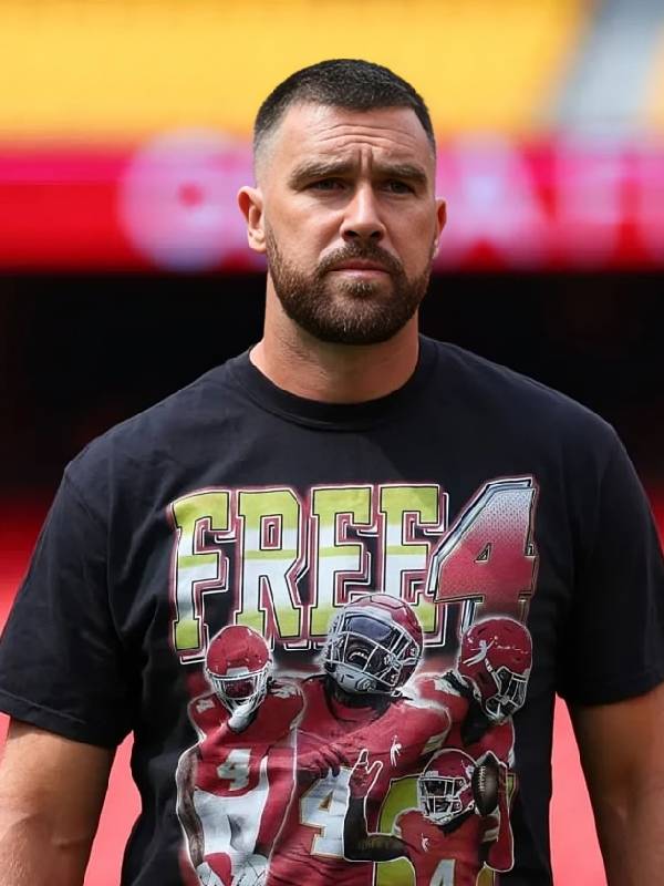 Eagles vs Chiefs Travis Kelce Black T-Shirt