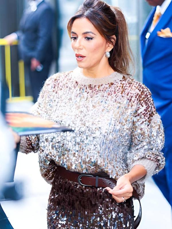 LIVE with Kelly and Mark Eva Longoria Sequin Sweater