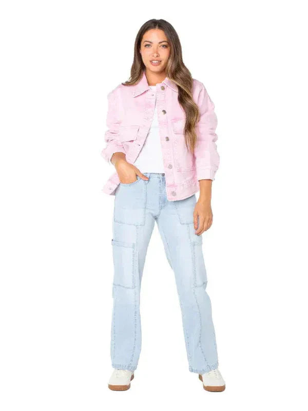 Women’s Celebrity Pink Oversized Denim Jacket