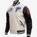 Miami Dolphins Classic Wool and Leather Varsity Jacket