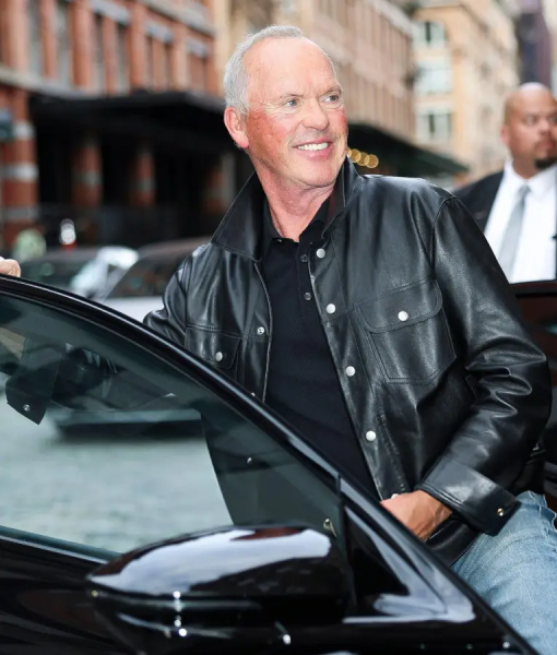 Michael Keaton NYC 2025 Black Leather Jacket