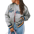 Milwaukee Brewers Grey Varsity Satin Jacket