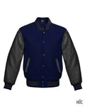 Navy Blue And Black Varsity Jacket