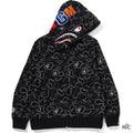 Neon Camo Shark Full Zip Hoodie Mens
