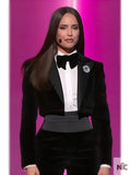 Netflix Tudum 2025 Sofia Carson Cropped Velvet Blazer
