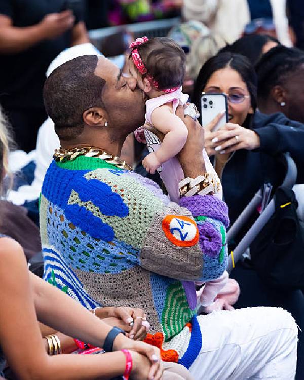 Busta Rhymes Crochet V-Neck Sweater