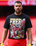 Travis Kelce Philadelphia Eagles vs Kansas City Chiefs Black T-Shirt