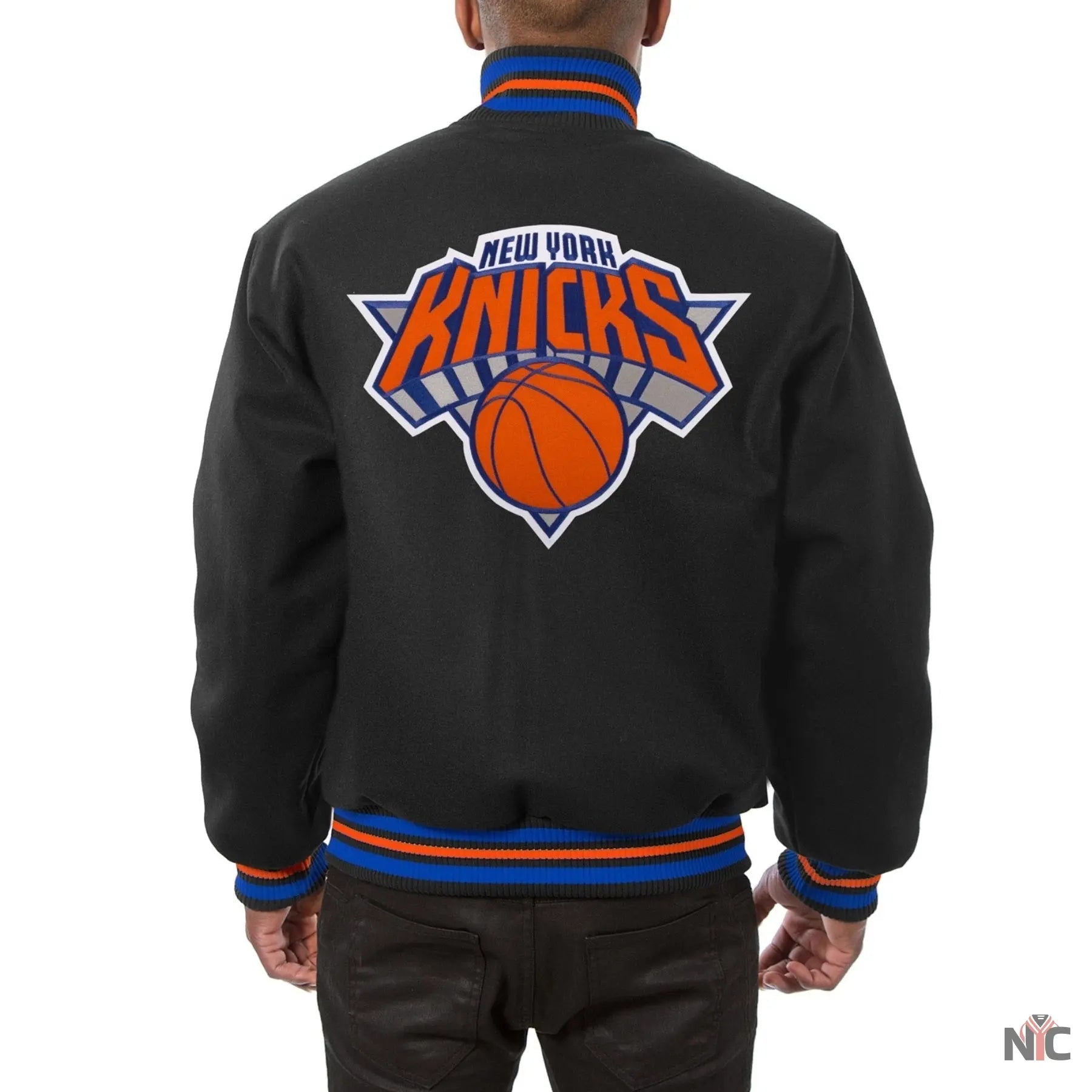 New York Knicks Black Wool Varsity Jacket