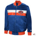 New York Knicks The Ambassador Satin Blue Varsity Jacket