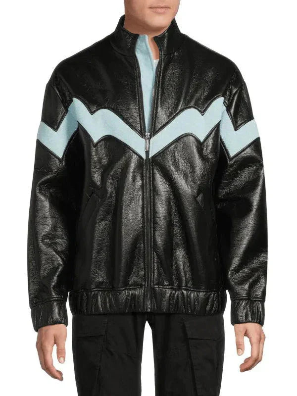 New York Street Bella Hadid Black Leather Jacket