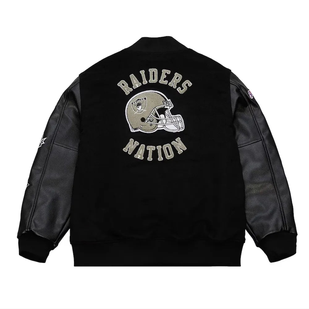 Oakland Raiders Varsity Black Wool Jacket