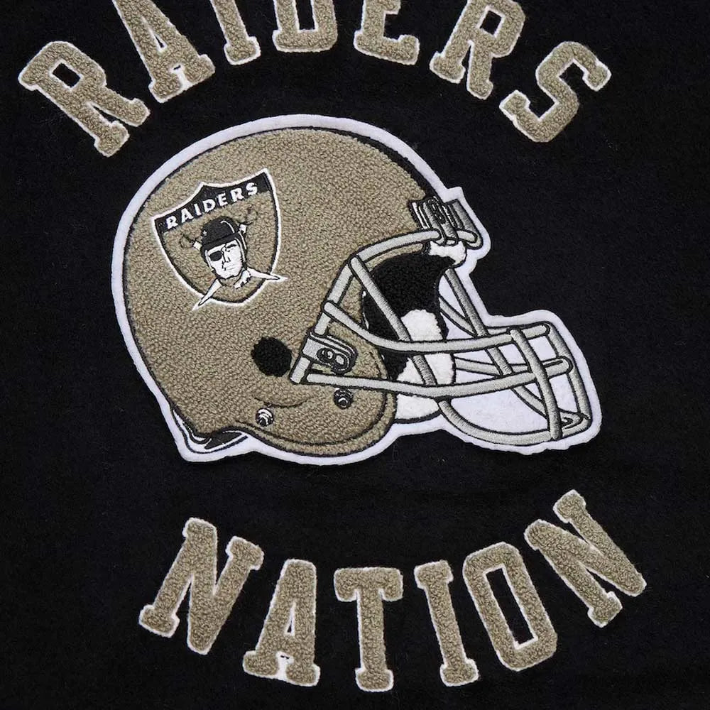 Oakland Raiders Varsity Black Wool Jacket
