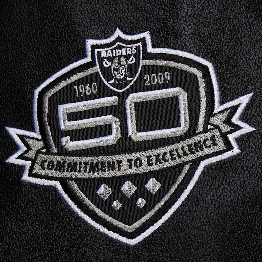 Oakland Raiders Varsity Black Wool Jacket