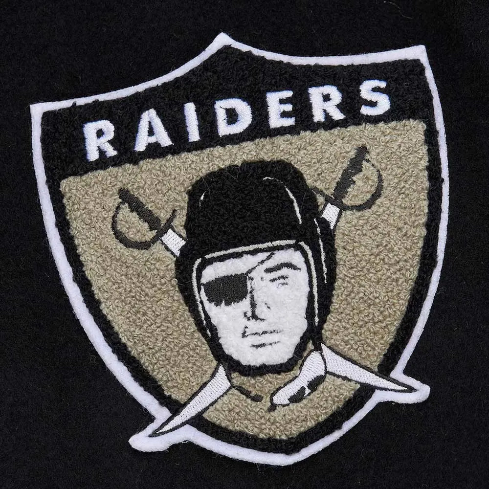Oakland Raiders Varsity Black Wool Jacket