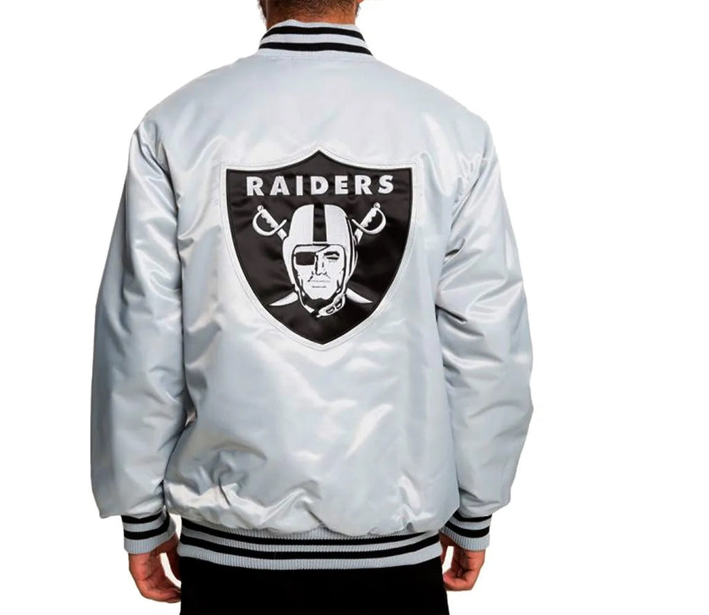 Oakland Raiders Satin Black and White Jacket