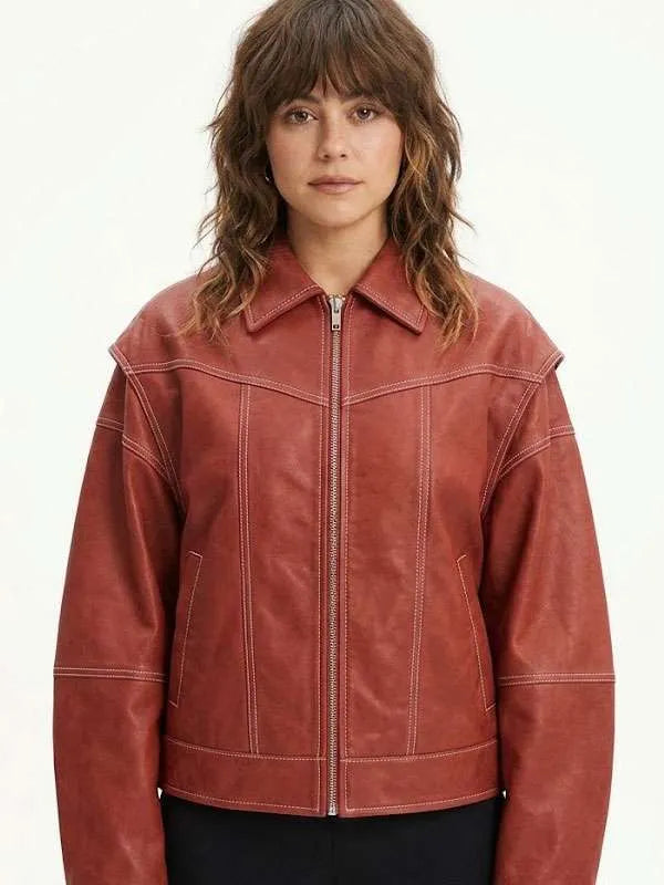 Off Campus Allie Hayes Red Bomber Jacket