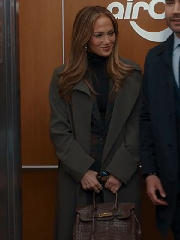 Office Romance 2026 Jennifer Lopez Black Coat