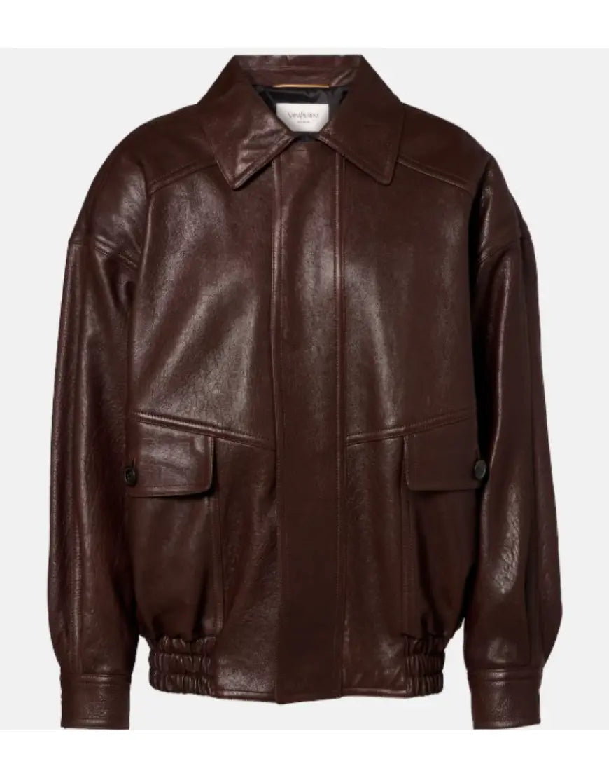Office Romance 2026 Jennifer Lopez Brown Leather Jacket