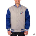 Oklahoma City Thunder Gray Royal Varsity Poly Twill Jacket