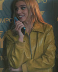 Olympo S01 Yellow Leather Bomber Jacket