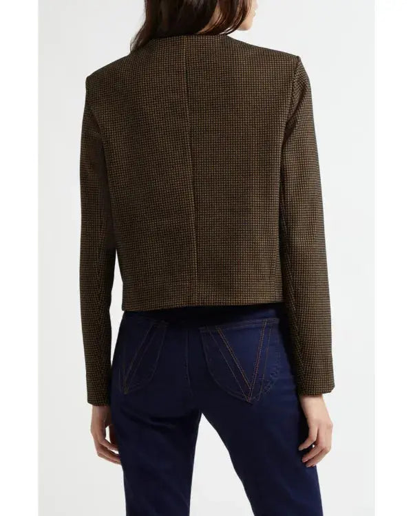 Owning Manhattan S02 Chloe Tucker Brown Checkered Jacket