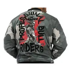 PBR Camo Bomber Jacket - Silver and White