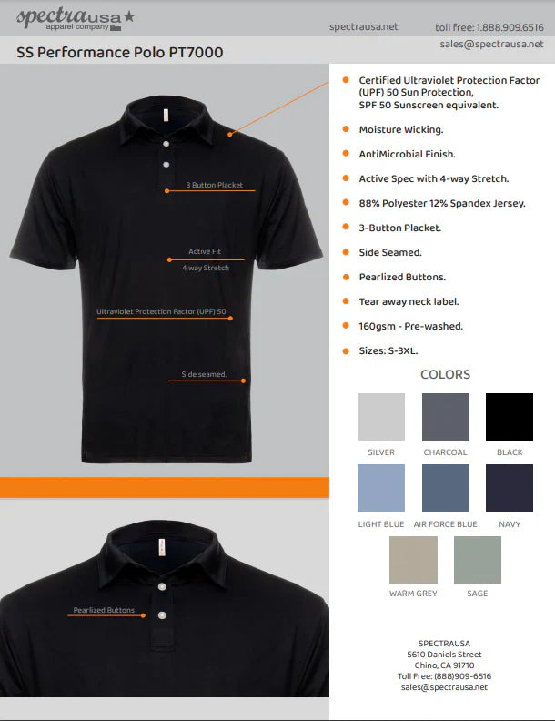 Primakind UPF 50 Performance Polo