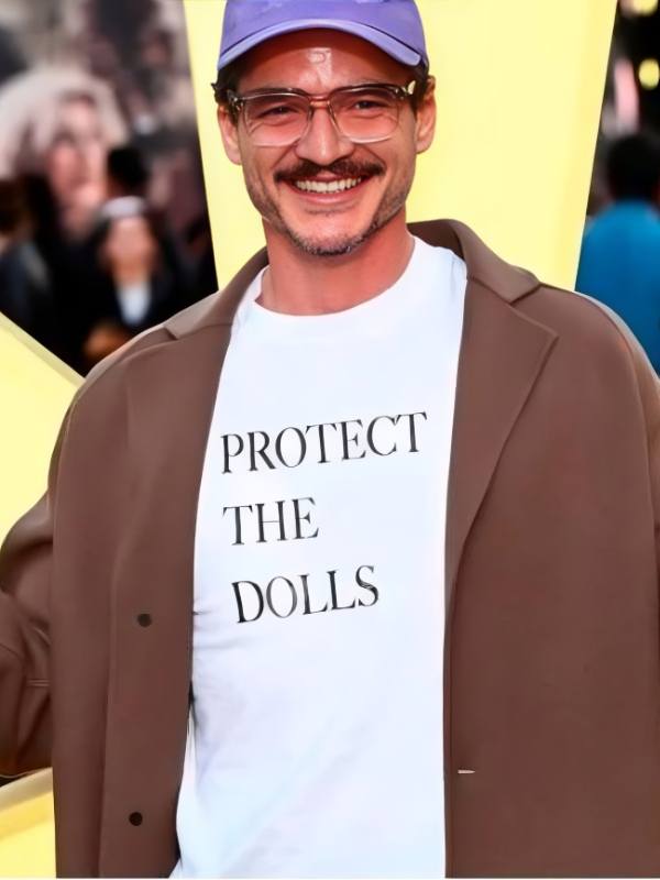 Pedro Pascal Protect The Dolls White Graphic T-Shirt