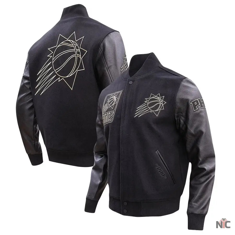 Phoenix Suns Gold Stitch Black Varsity Jacket