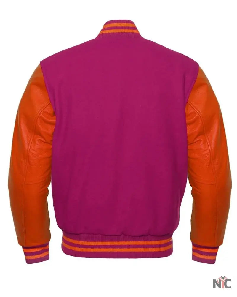 Pink And Orange Varsity Jacket