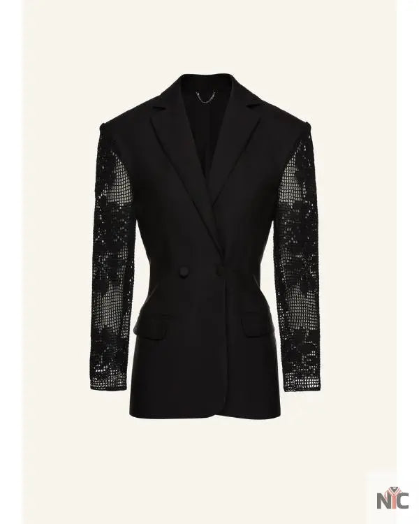 Press Junket 2025 Raechelle Banno Black Hourglass Blazer