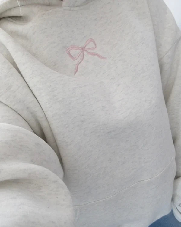 PrisanaBay Grey Bow Hoodie