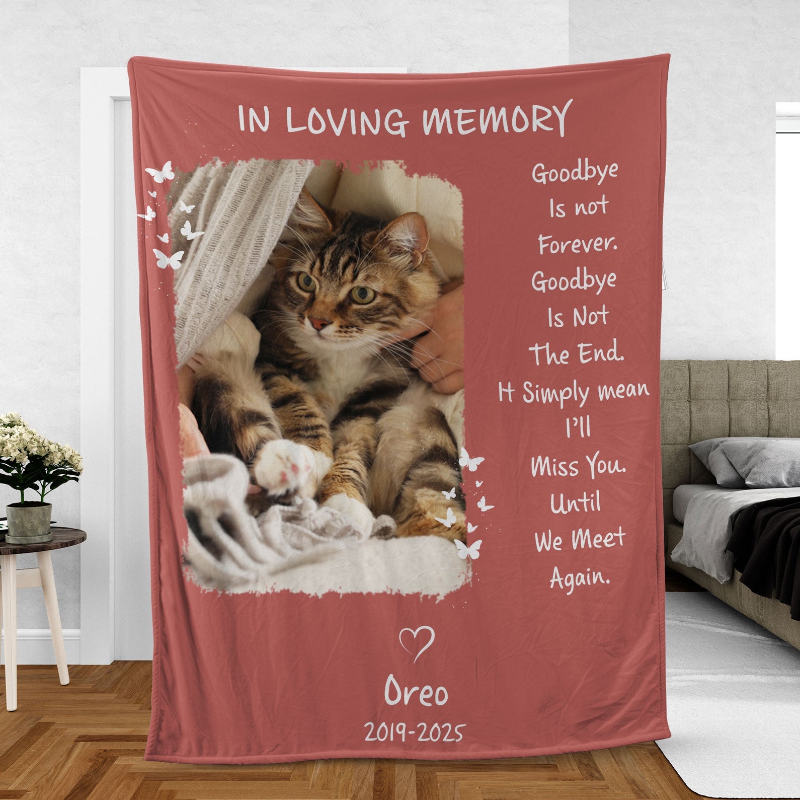 Goodbye Is Not Forever Goodbye Is Not The End, Personalized Memorial Blanket, Memorial Custom Photo Blanket, Remembrance Gift- 681963