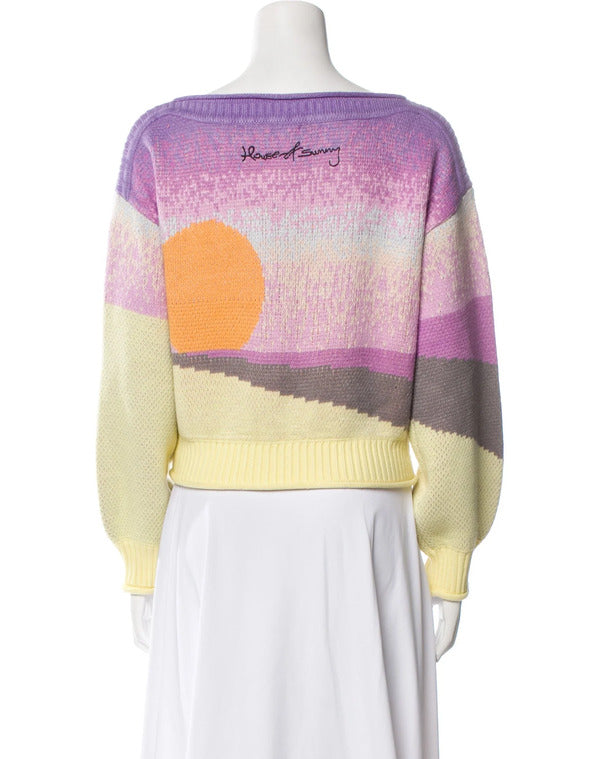 Queenie 2024 Cristale De’Abreu Purple Sunset Graphic Sweater